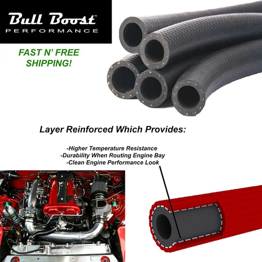 10mm 3/8" ID Vacuum Silicone Hose Racing Line Pipe Tube 3 Feet Per Order (BLACK)