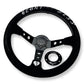3"DEEP DISH 6-BOLT STEERING WHEEL BLACK SUEDE FOR Dodge GM Buick Chevy Vehicles