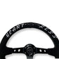 3"DEEP DISH 6-BOLT STEERING WHEEL BLACK SUEDE FOR Dodge GM Buick Chevy Vehicles