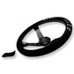 3"DEEP DISH 6-BOLT STEERING WHEEL BLACK SUEDE FOR Dodge GM Buick Chevy Vehicles