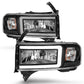 ANZO 94-02 Dodge RAM Crystal Headlight - w/ Light Bar Black Housing 111554