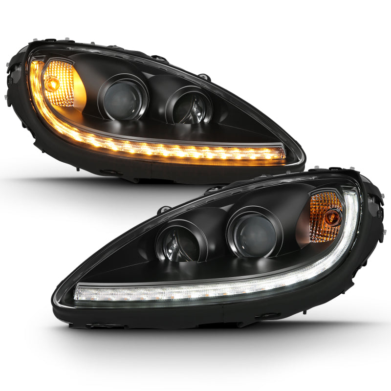ANZO 2005-2013 Chevy Corvette Projector Plank Style Switchback H.L. Black Amber 121553
