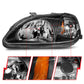 Anzo 1999-2000 Honda Civic Crystal Headlights Black