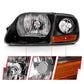 ANZO 1997-2003 Ford F150 Crystal Headlight Black w/ Parking Light 111460