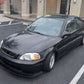1996-1998 Honda Civic DP Style Unpainted Black Front Bumper Lip Kit PU