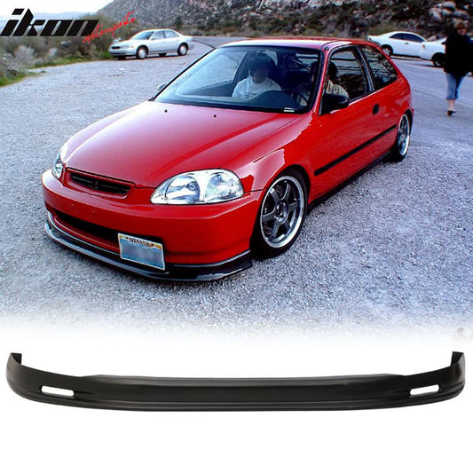 1996-1998 Honda Civic Front Lip Spoiler Mugen Style Unpainted Black PP