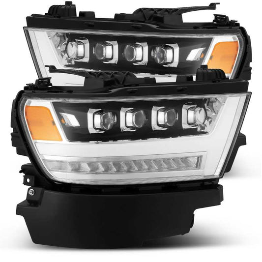 AlphaRex 19-20 Ram 1500HD NOVA LED Proj Headlights Plank Style Chrome w/Activ Light/Seq Signal/DRL 880517 *Discontinued