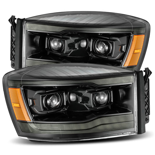 AlphaRex 06-08 Dodge Ram 1500HD PRO-Series Proj Headlights Plank Style Alpha Black w/Seq Signal/DRL 880530 *Discontinued