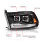 ANZO 09-19 Dodge RAM 1500 / 10-18 2500/3500 LED Proj Headlights SeqSig Black - Pair 111626A