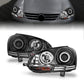 Anzo 2006-2009 Volkswagen Rabbit Projector Headlights w/ Halo Black (CCFL)