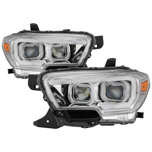 SPYDER xTune Toyota Tacoma 16-18 DRL Light Bar Projector Headlights - Chrome PRO-JH-TTA16-LBDRL-C 9039263