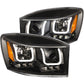 Anzo 2006-2008 Dodge Ram 1500 Projector Headlights w/ U-Bar Black