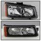 SPYDER Xtune Chevy Silverado 2500HD 03-06 Crystal Headlights w/ Bumper Lights Black HD-JH-CSIL03-AM-BK-SET 5069801