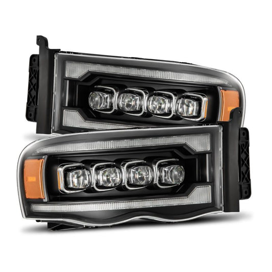 AlphaRex 02-05 Dodge Ram 1500 NOVA LED Proj Headlights Plank Style Blk w/Activ Light/Seq Signal 880564 *Discontinued