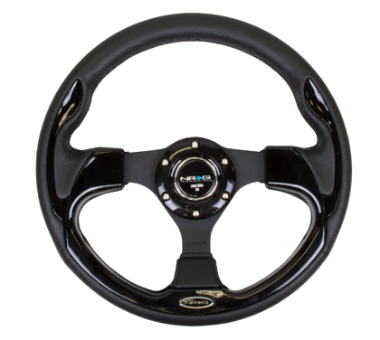 NRG Reinforced Steering Wheel (350mm / 2.5in. Deep)Blk Alcantara Comfort Grip w/4mm Matte Blk Spokes