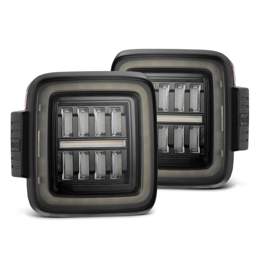 AlphaRex 18-23 Jeep Wrangler JL NOVA Prismatic LED Taillights Alpha-Black 602010 *Discontinued