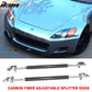 Universal RB 68x20in PP Front Bumper Lip & CF Splitter Rod