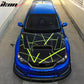 Universal Adjustable Carbon Fiber Front Bumper Lip Strut Rods 8-10.6"