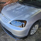 2001-2003 Honda Civic Mugen Style Unpainted Black Front Bumper Lip PP
