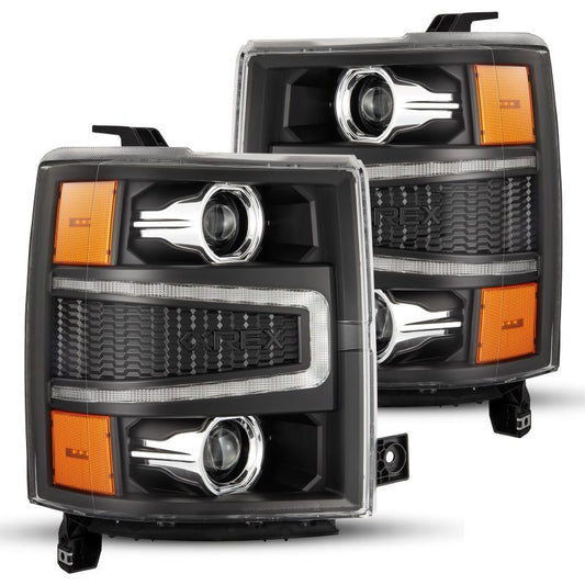 AlphaRex 04-15 Chevy 1500HD LUXX-Series LED Proj Headlights Black w/Activ Light/Seq Signal 880242 *Discontinued