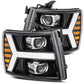 AlphaRex 07-13 Chevy 1500HD PRO-Series Proj Headlight Plank Style Gloss Blk w/Activ Light/Seq Signal 880206 *Discontinued