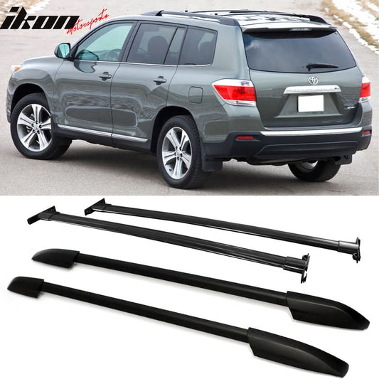 Fits 08-13 Highlander OE Black Roof Rack+Cross Bar Kit Luggage Carrier