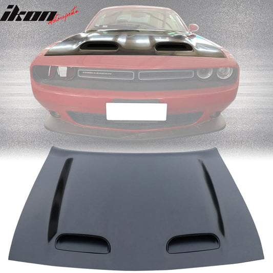 2008-2023 Dodge Challenger Hood Hellcat Style Aluminum Black Car Hood