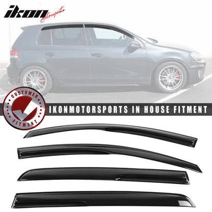 2010-2014 Volkswagen Golf MK6 Mugen Smoke/Tinted Window Visors Acrylic