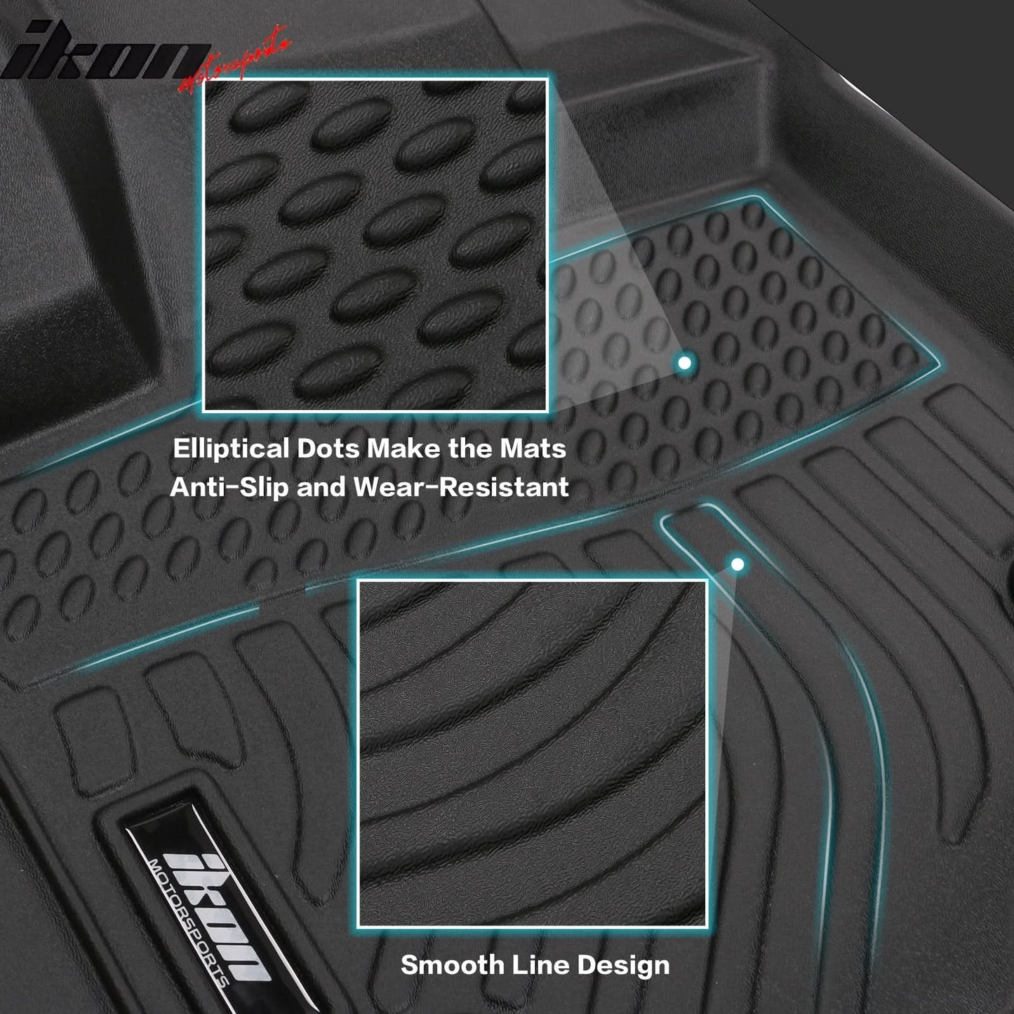 2012-2024 Ram 1500/2500/3500 Crew Cab 3D Floor Mats Carpets Liner TPE