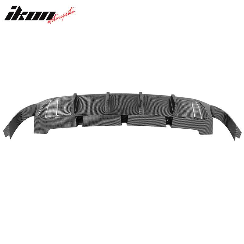 2013-2014 Ford Mustang V6 GT Carbon Fiber Print Rear Bumper Lip V2 PP