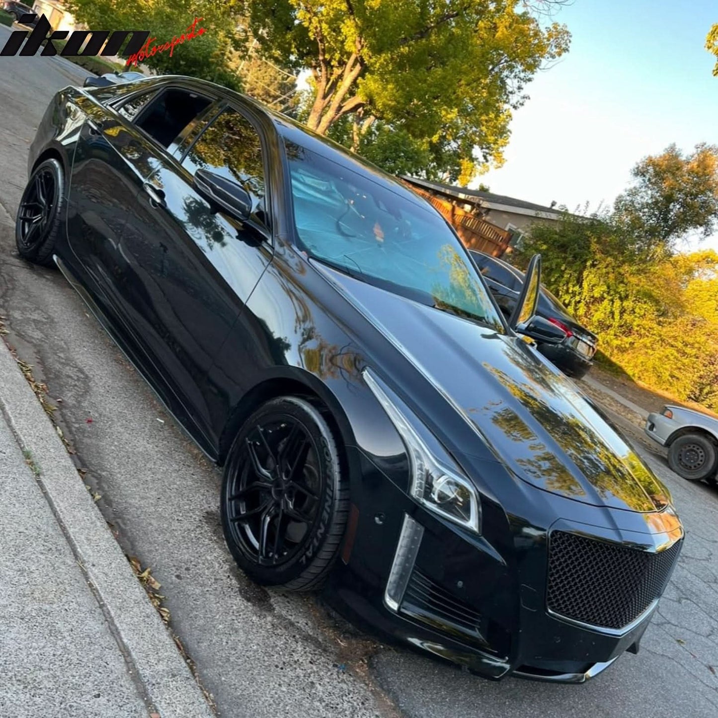 2014-2019 Cadillac CTS B Style Black Front Bumper Hood Grille ABS