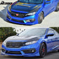 2016-2018 Honda Civic AP 2Dr 4Dr Front Lip Splitter Black PU