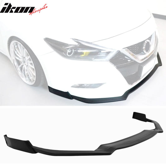 2016-2018 Nissan Maxima Unpainted Black Front Bumper Lip Splitter PU