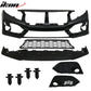 2016-2021 Honda Civic OE Style Unpainted Front Bumper Cover W/ Grille