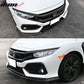 2017-2021 Honda Civic & Si Front Spoiler GT Style Unpainted Car Lip PU