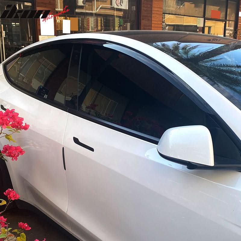 2020-2024 Tesla Model Y Smoke Acrylic Window Visors Deflectors 4PCS