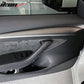 2021-2023 Tesla 3 23 Y Matte Carbon Fiber Center Front Door Panel ABS