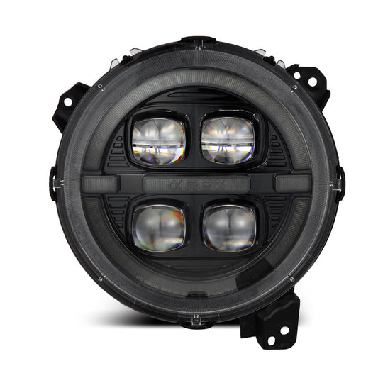 AlphaRex 18-23 Jeep Wrangler JL/Gladiator JT LED Proj Headlights Alpha-Blk w/ Activ Light/Seq Signal 880867 *Discontinued