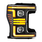 AlphaRex 17-19 Ford F-250/350/450/550  Super Duty PRO-Series Proj Headlights Black w/SeqSig & DRL 880321 *Discontinued