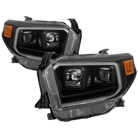 SPYDER xTune 14-17 Toyota Tundra DRL LED Light Bar Proj Headlights - Black Smoke (PRO-JH-TTU14-LB-BSM) 9043031