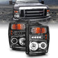 Anzo 2008-2010 Ford F-250 Projector Headlights w/ Halo Black (CCFL)