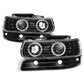 SPYDER xTune Chevy Silverado 1500/2500 99-02 Bumper Projector Headlights - LED - Black PRO-JH-CSIL99-SET-BK 9036781