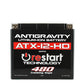 Antigravity Batteries Antigravity YTX12 High Power Lithium Battery w/Re-Start AG-ATX12-HD-RS
