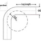HPS Performance Products HPS 3-1/2" OD 60 Degree Bend 6061 Aluminum Elbow Pipe Tubing 16 Gauge w/ 5-5/8" CLR