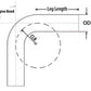 HPS Performance Products HPS 1-3/8" OD 60 Degree Bend 6061 Aluminum Elbow Pipe Tubing 16 Gauge w/ 2 1/2" CLR