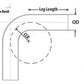 HPS Performance Products HPS 3-1/2" OD 70 Degree Bend 6061 Aluminum Elbow Pipe Tubing 16 Gauge w/ 5-5/8" CLR