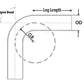 HPS Performance Products HPS 2-1/2" OD 100 Degree Bend 6061 Aluminum Elbow Pipe Tubing 16 Gauge w/ 2 1/2" CLR