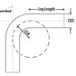 HPS Performance Products HPS 4" OD 35 Degree Bend 6061 Aluminum Elbow Pipe Tubing 16 Gauge w/ 5 1/2" CLR