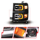 ANZO 14-15 Chevy Silverado 1500 Black Dual Switchback+Sequential LED Tube Sq. Projector Headlights 111617