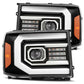 AlphaRex 07-13 GMC 1500HD PRO-Series Proj Headlights Plank Style Matte Blk w/Activ Light/Seq Signal 880606 *Discontinued